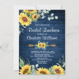 Sunflowers Eucalyptus Watercolor Bridal Luncheon Invitation