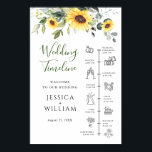 Sunflowers Eucalyptus Wedding Day Timeline Poster<br><div class="desc">Sunflowers Eucalyptus Wedding Day Timeline Poster.
The default size is 8 x 10 inches,  you can change it to a larger size. 
For further customization,  please click the "customize further" link and use our design tool to modify this template.
If you need a help,  contact me,  please.</div>