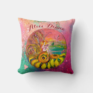 SUNFLOWERS FAIRY PINK FLORAL Girl Baby Status Cushion