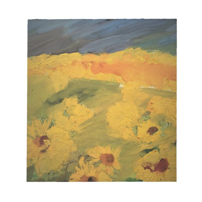 Sunflowers Field, Art Drawing  Notepad (Front)