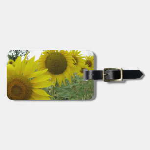 Sunflowers field Luggage Tag w/ leather strap