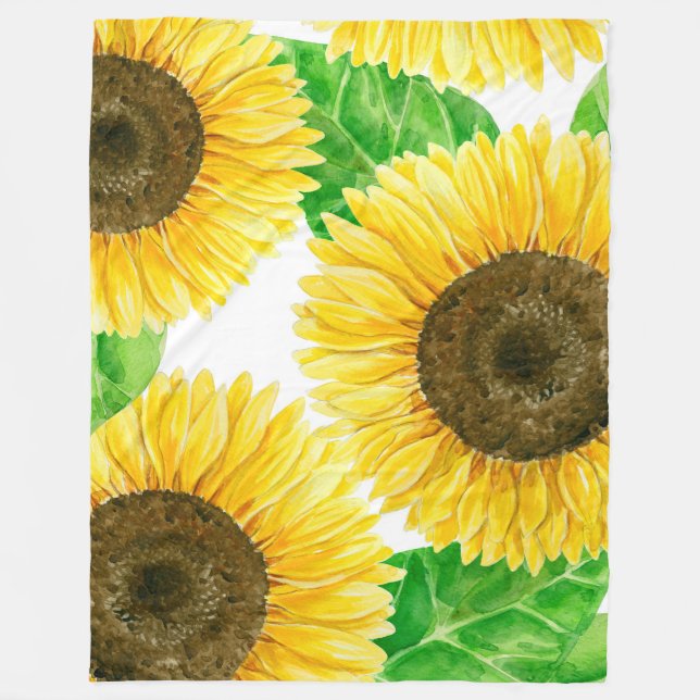 Sunflowers Fleece Blanket (Front)