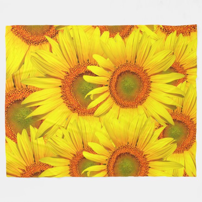 Sunflowers Fleece Blanket (Front (Horizontal))