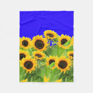 Sunflowers Fleece Blanket Ukrainian Flag Colours