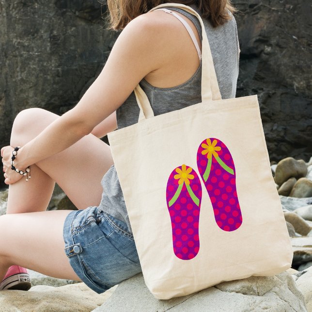 Sunflowers Flip Flops Tote Bag (Creator Uploaded)