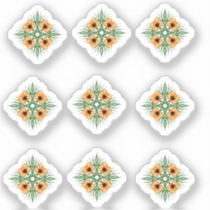 Sunflowers Floral Hand Drawn Doodle Sticker Set