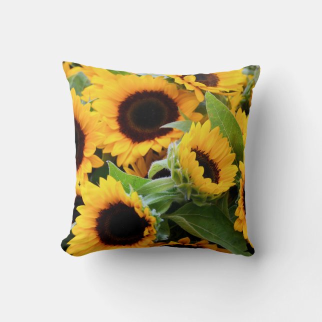 Sunflowers Floral Pillows (Front)