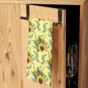 Sunflowers Floral  Tea Towel