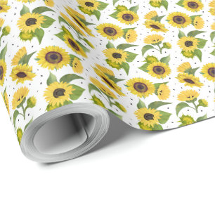 Sunflowers floral yellow cute wrapping paper 