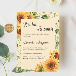 Sunflowers florals Bridal Shower Invitation