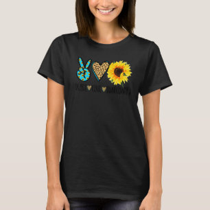 Sunflowers Florist Hippie  Peace Love And Sunflowe T-Shirt