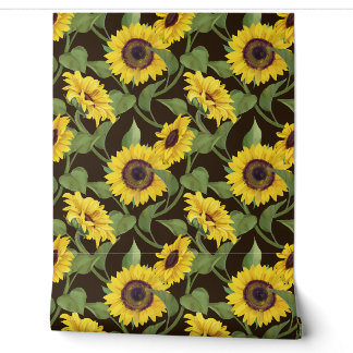 Sunflowers flower shop exotic floral wallpaper 