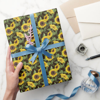 Sunflowers flower shop exotic floral  wrapping paper