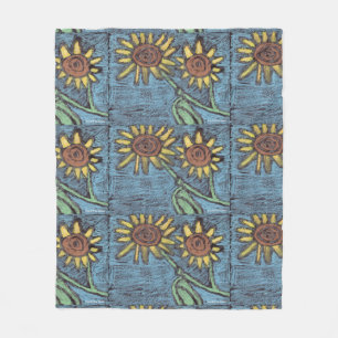 Sunflowers Forever - Kids Art for CHOC Fleece Blanket
