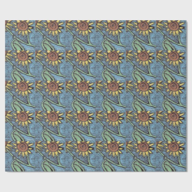 Sunflowers Forever - Kids Art for CHOC  Wrapping Paper (Flat)