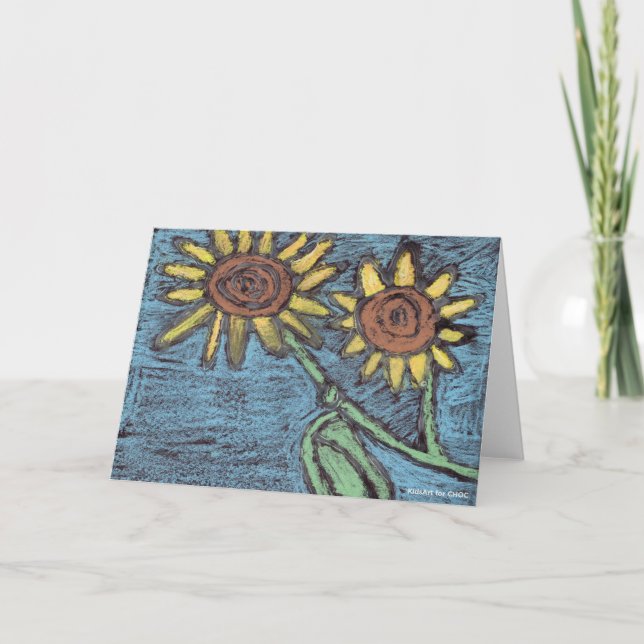 Sunflowers Forever - KidsArt for CHOC Note Card (Front)