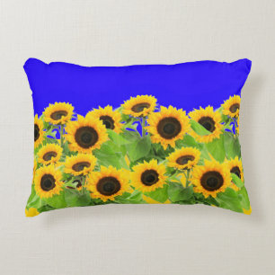 Sunflowers - Freedom Ukraine Peace Ukrainian Flag  Decorative Cushion