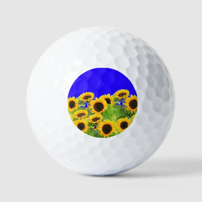 Sunflowers - Freedom Ukraine Peace Ukrainian Flag  Golf Balls (Front)
