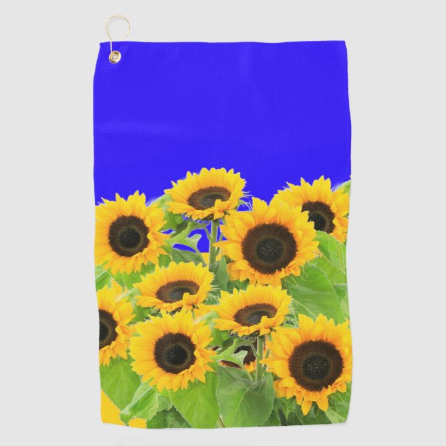 Sunflowers - Freedom Ukraine Peace Ukrainian Flag  Golf Towel (Front)