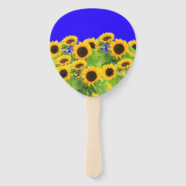 Sunflowers - Freedom Ukraine Peace Ukrainian Flag  Hand Fan (Front)