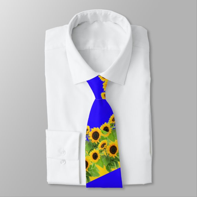 Sunflowers - Freedom Ukraine Peace Ukrainian Flag Tie (Tied)