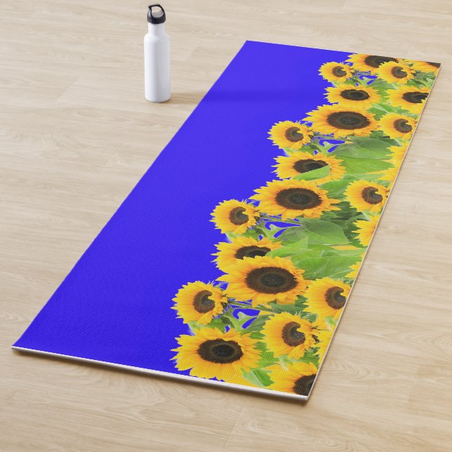Sunflowers - Freedom Ukraine Peace Ukrainian Flag  Yoga Mat (In Situ)