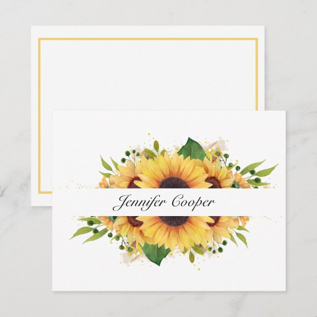 Sunflowers From Your Desk A Personal Note Card (Front/Back)