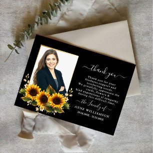 Sunflowers Funeral Thank You Card