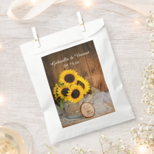 Sunflowers Garden Watering Can Wedding Thank You Favour Bag