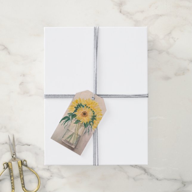Sunflowers Gift Tags (With Twine)