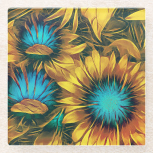 Sunflowers Glass Coaster