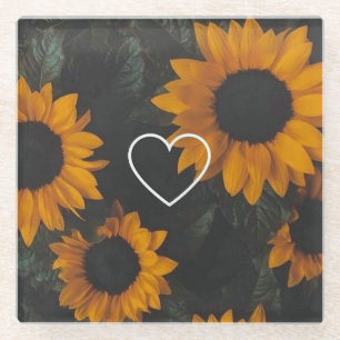 Sunflowers Glass Coaster