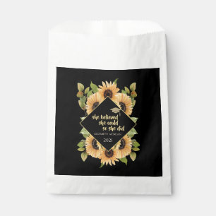 Sunflowers Glitter Graduate Cap Favour Bag