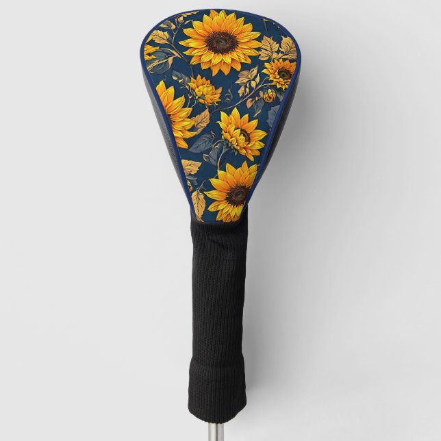 Sunflowers Golf Head Cover – Tee in Bloom (Front)