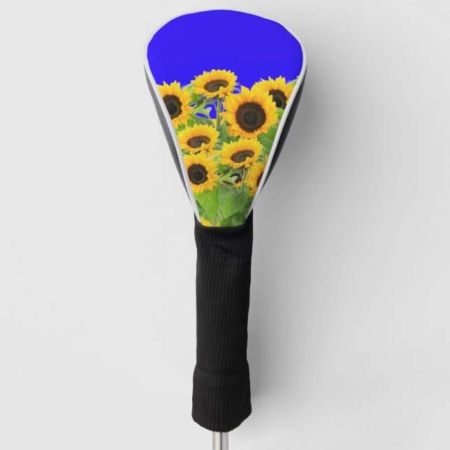 Sunflowers Golf Head Cover Ukraine Flag Colours (Front)