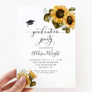 Sunflowers Graduation Party Invitation