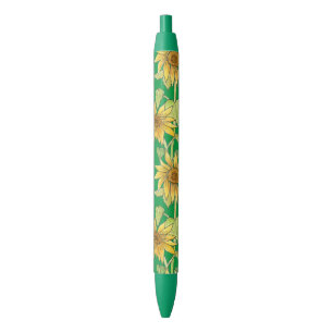 Sunflowers Green by Julia Morrill Black Ink Pen