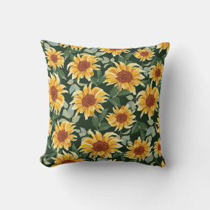 Sunflowers Green decor: Seasonal Pattern Cushion