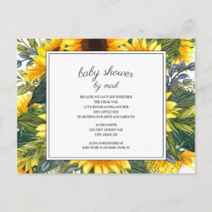 Sunflowers Green Leaves Baby Shower by Mail Postcard