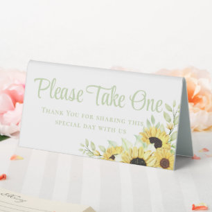 Sunflowers Green Yellow Floral Wedding Favours