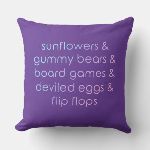 "Sunflowers & Gummy Bears & Board Games" Cushion