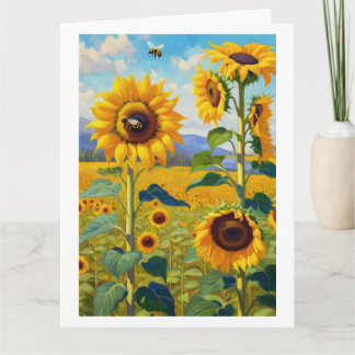 Sunflowers Happy Birthday Add Your Text Greeting Card