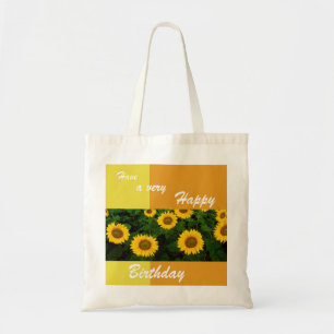 Sunflowers - Happy Birthday Budget Tote Bag