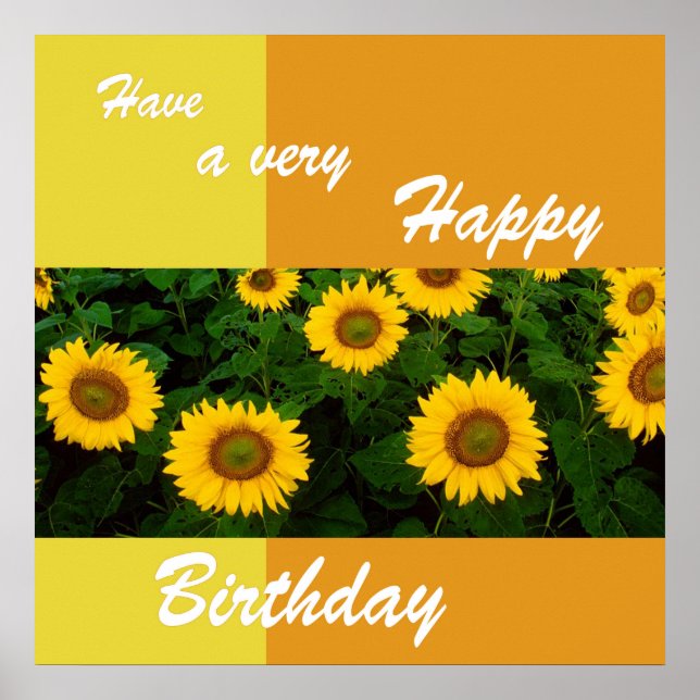 Sunflowers - Happy Birthday Poster (Front)