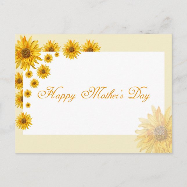Sunflowers Happy Mother's Day Floral Greeting Postcard (Front)