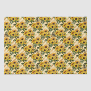 Sunflowers & Honey Bees Strip Tissue Paper