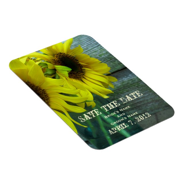 Sunflowers in a Jar  Wedding Save The Date Magnet (Right Side)