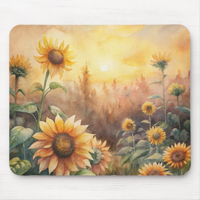 Sunflowers in a Meadow Mouse Pad (Front)