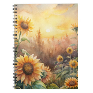 Sunflowers in a Meadow Notebook