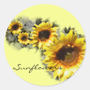 Sunflowers in a Row Sticker